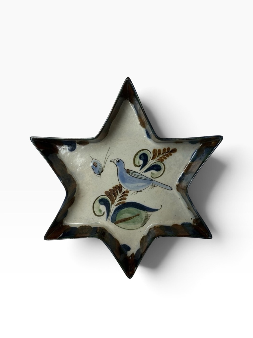 Ken Edwards Vintage El Palomar Tonala Mexican Pottery Star Shaped Dish 10”